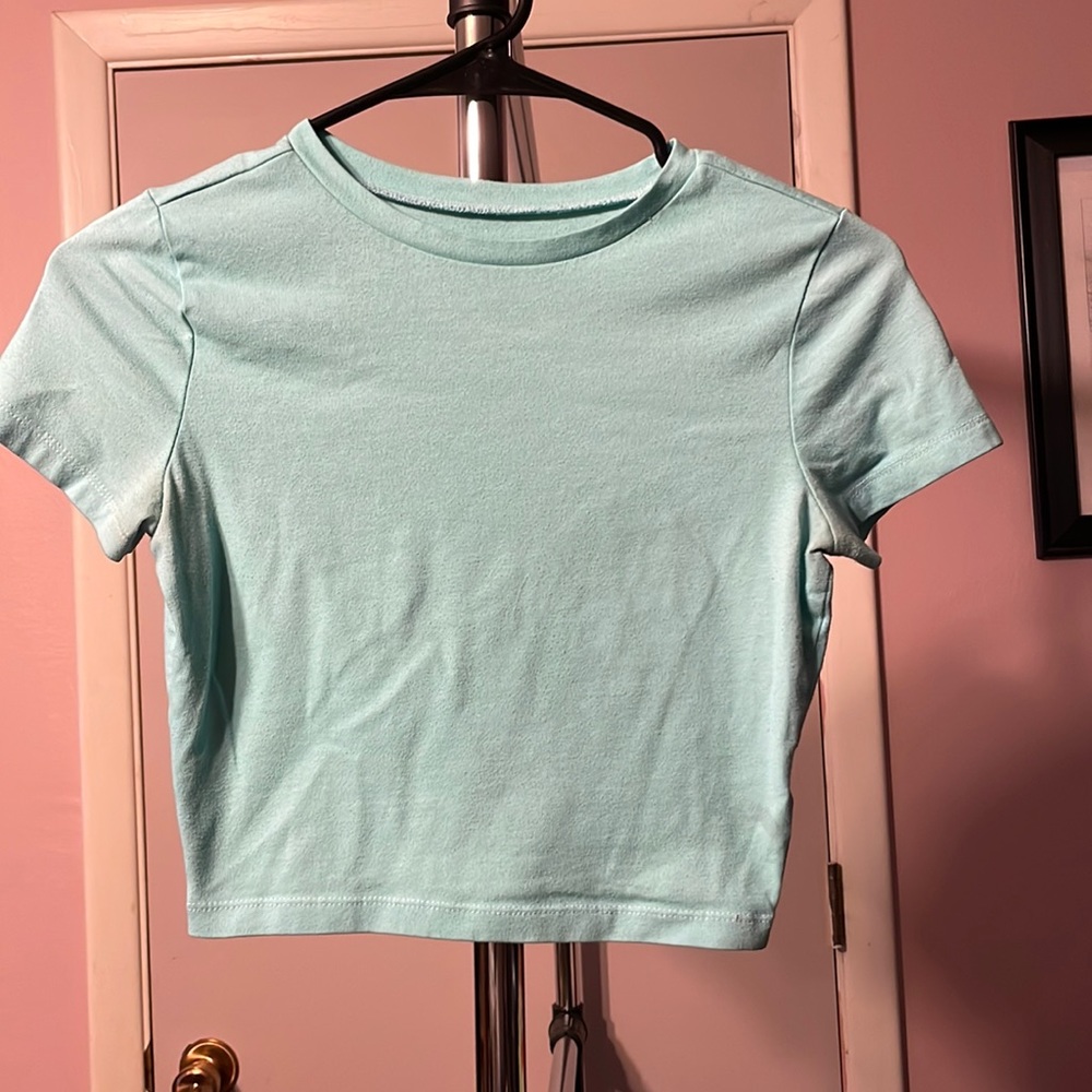 Light blue crop top